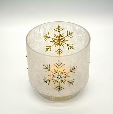 کیفیت Snow Flake Glass Candle Holders کارخانه