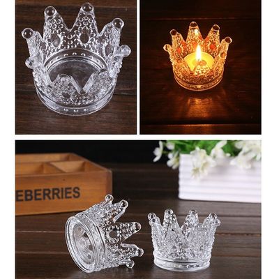 کیفیت Romantic Crown Tea Light Mini Votive Candle Holders ,  Glass Cylinder Candle Holders For Party کارخانه