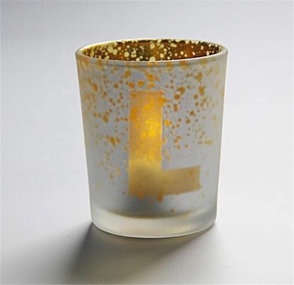 کیفیت Electroplated Matte Glass Candle Holders With Morden Pattern کارخانه
