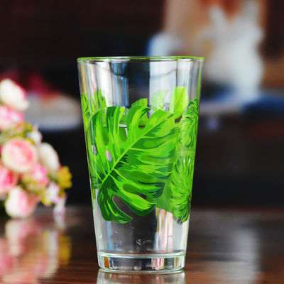 کیفیت Monstera Leaf 16 Oz Beer Glasses With Color Decal کارخانه