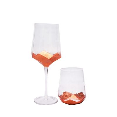 کیفیت Customize Stemless Gold Foil Decorated Crystal Wine Glass کارخانه