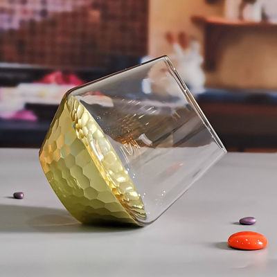 کیفیت 400ml Hand Cut Gold Honeycomb Crystal Wine Glasses کارخانه