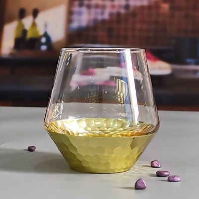 کیفیت 400ml Hand Cut Gold Honeycomb Crystal Wine Glasses کارخانه