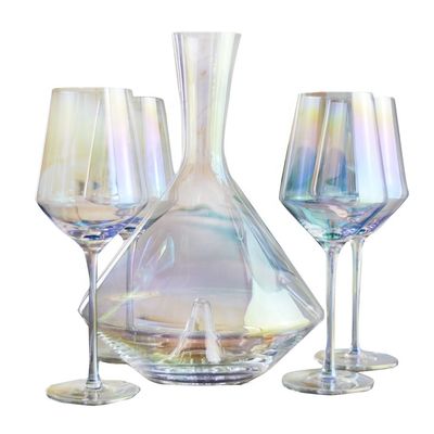 کیفیت Hand Blown Crystal Wine Glass Set کارخانه