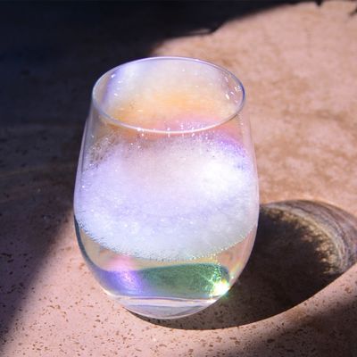 کیفیت Ion Plated Rainbowl 16 Oz Stemless Wine Glass , Antique Crystal Wine Glasses کارخانه