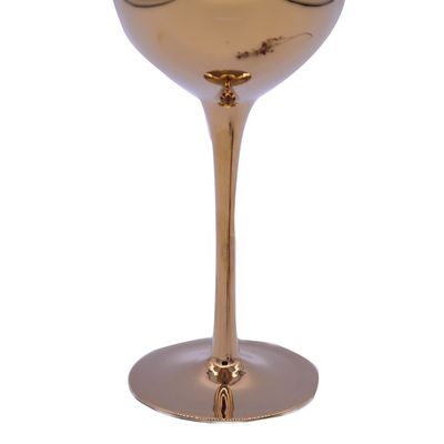 کیفیت Gold Plated 16oz Crystal Wine Glass With Decal Logo For Gift کارخانه