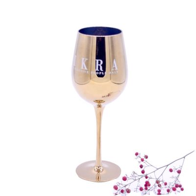 کیفیت Gold Plated 16oz Crystal Wine Glass With Decal Logo For Gift کارخانه