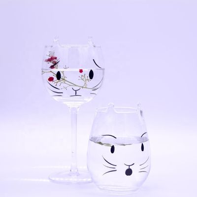 کیفیت Cat Shaped 400ml Crystal Balloon 14 Oz Wine Glasses کارخانه