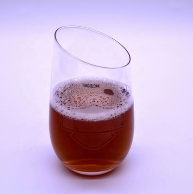 کیفیت Bevel Oblique Edge Stemless Crystal Wine Glass With Angle Top کارخانه