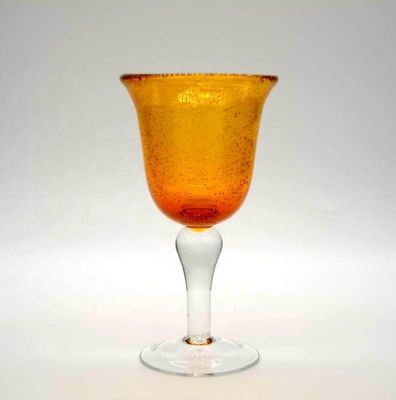 کیفیت Handblown Solid Color Mexican Bubbles Goblet Crystal Wine Glass کارخانه