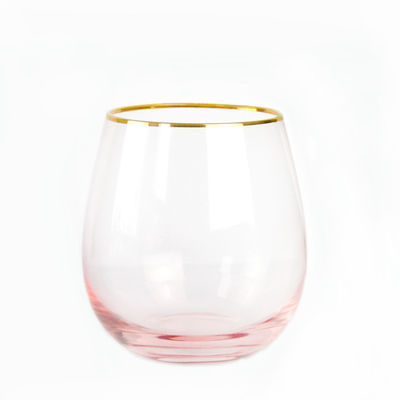 کیفیت Gold Rim Pink Crystal Wine Glass For Holiday Party کارخانه