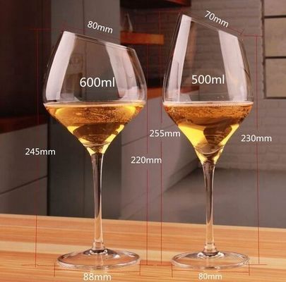 کیفیت Customized Slanted Top Edge 450ml Fine Crystal Glasses کارخانه