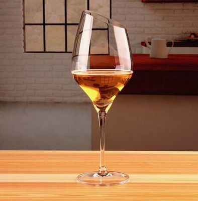 کیفیت Customized Slanted Top Edge 450ml Fine Crystal Glasses کارخانه