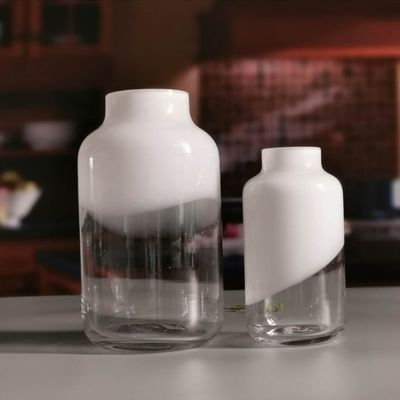 کیفیت Hand Made Solid White Top Half Ceramic Glass Jar Vase کارخانه