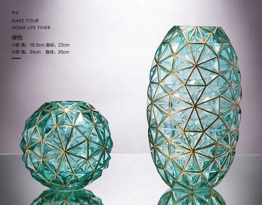 کیفیت Creative Handpainted Decorative Glass Vase For Wedding کارخانه