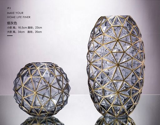 کیفیت Creative Handpainted Decorative Glass Vase For Wedding کارخانه