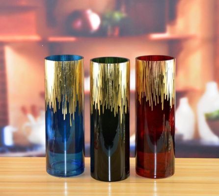 کیفیت Handmade Thick Wall Solid Color Decorative Glass Vase کارخانه