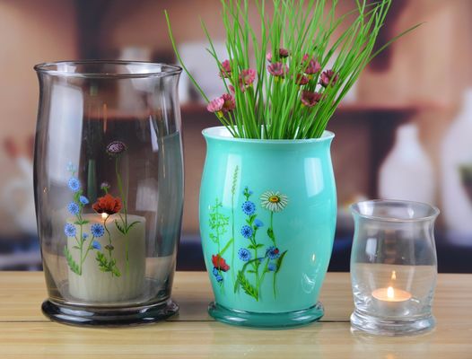 کیفیت Classic Antique Colored Glass 12 Inch Glass Vase کارخانه