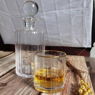 کیفیت Customized Gold Rim Whole Set Handmade Whiskey Glass کارخانه