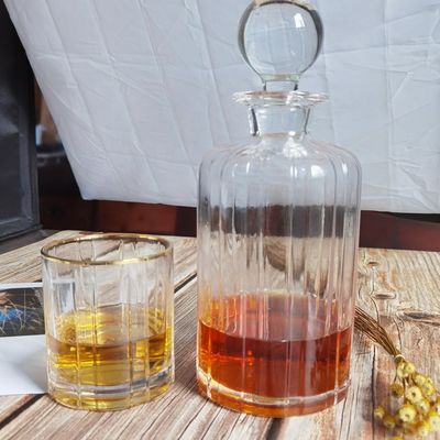 کیفیت Customized Gold Rim Whole Set Handmade Whiskey Glass کارخانه