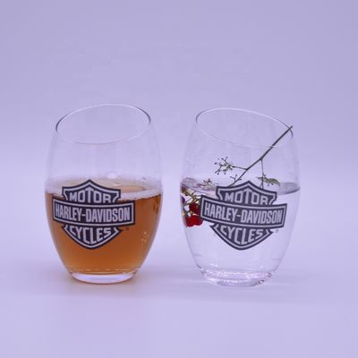 کیفیت Angled Top 10oz Handmade Whiskey Glass With Color Logo Print کارخانه