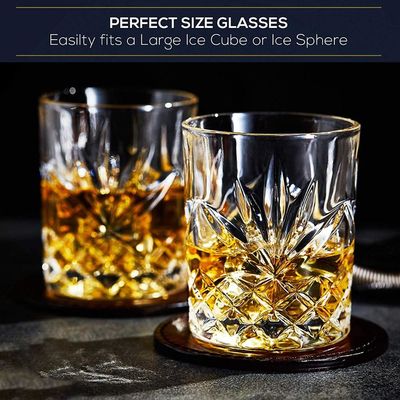 کیفیت Old Fashioned Lead Free Embossed 10 Oz Whiskey Glasses , Whiskey Tasting Glasses کارخانه