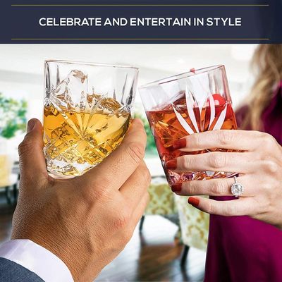 کیفیت Old Fashioned Lead Free Embossed 10 Oz Whiskey Glasses , Whiskey Tasting Glasses کارخانه
