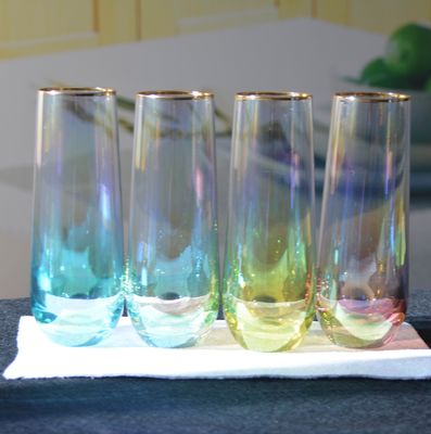 کیفیت Personalized INS Gradient Color Gold Rim Unique Shot Glass Set کارخانه