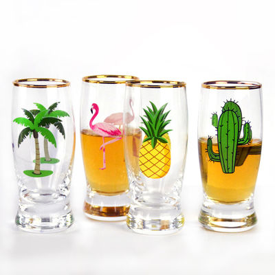 کیفیت Color Decal Printed Unique Shot Glasses کارخانه
