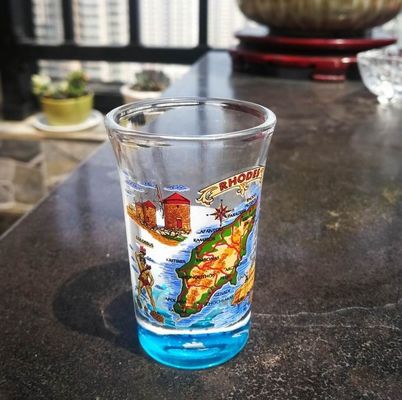 کیفیت Logo Printed Clear  Unique Shot Glasses With Color Decal کارخانه