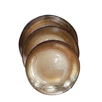 کیفیت Golden Color Dessert Glass Charger Plates , Decorative Charger Plates For Wedding کارخانه