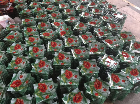 کیفیت Customize Color Ins Cactus Square Glass Dinner Plates کارخانه