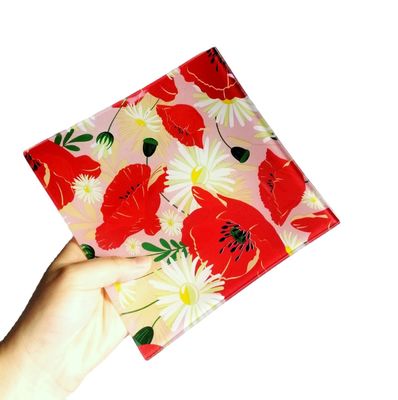 کیفیت Tempered Glass Color Printted Square Glass Dish for home کارخانه