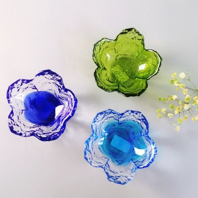 کیفیت Ins Cherry Blossom Glass Sauce Plates For Dinner Table کارخانه