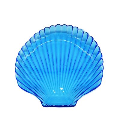 کیفیت Ocean Series Sea Shell Blue Glass Charger Plate For Dessert کارخانه