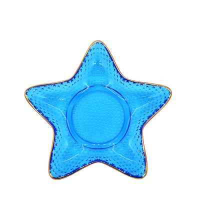 کیفیت Ocean Series Sea Shell Blue Glass Charger Plate For Dessert کارخانه