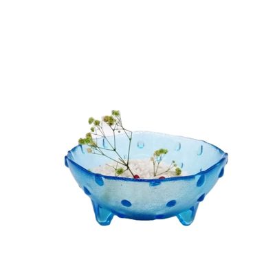 کیفیت Unique 3 Feet Glass Charger Plates For Fruit And Dessert کارخانه