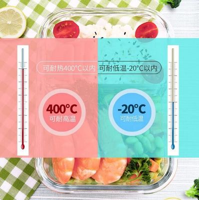 کیفیت Borosilicate Pressed Glass Lunch Boxes With Locking Lids کارخانه