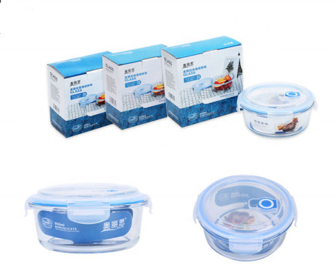 کیفیت Borosilicate Pressed Glass Lunch Boxes With Locking Lids کارخانه