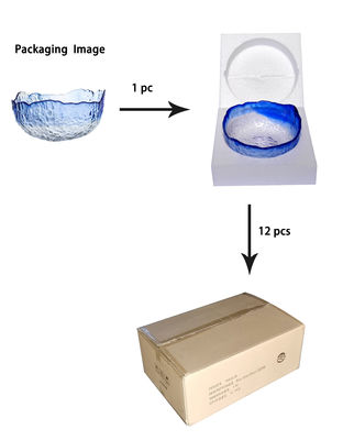 کیفیت Hammered Pattern Irregular Shape Crystal Salad Serving Bowl کارخانه