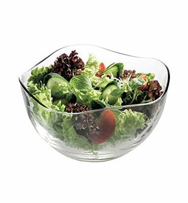کیفیت Transparent Durable Wave Rim Glass Charger Plates , Fruit Salad Glass Bowl کارخانه