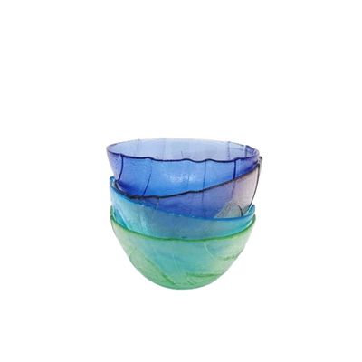 کیفیت Multi Color Handmade Glass Fruit Bowl For Kitchen کارخانه