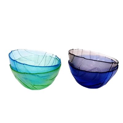 کیفیت Multi Color Handmade Glass Fruit Bowl For Kitchen کارخانه