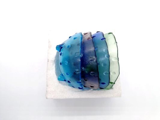 کیفیت Multi Color Handmade Glass Fruit Bowl For Kitchen کارخانه