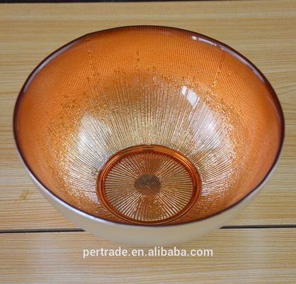 کیفیت Silver Gold Decorated Glass Charger Plates For Salad Bowl کارخانه