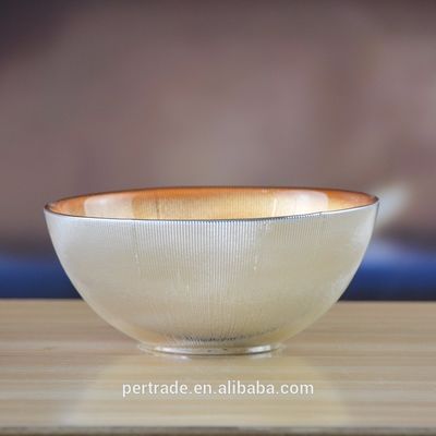 کیفیت Silver Gold Decorated Glass Charger Plates For Salad Bowl کارخانه