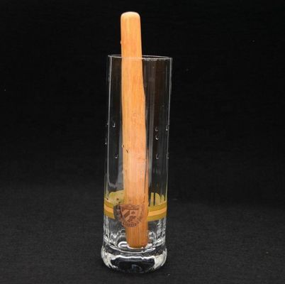 کیفیت 8" Cylinder Crystal Cocktail Glasses With Wood Pestle کارخانه