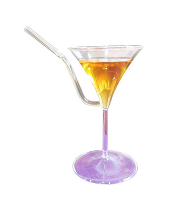 کیفیت Borosilicate Vintage Cocktail Glasses With Straw کارخانه