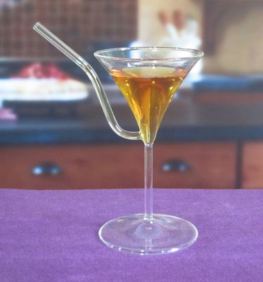 کیفیت Borosilicate Vintage Cocktail Glasses With Straw کارخانه