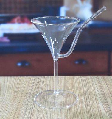 کیفیت Borosilicate Vintage Cocktail Glasses With Straw کارخانه